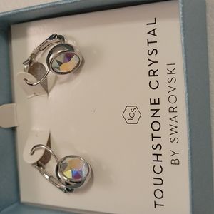 Touchstone crystal by Swarovski aurora borealis drop earrings